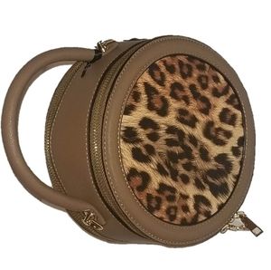 La Terre Round Leopard Print Bag